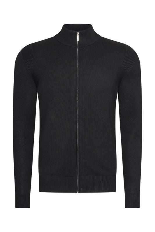 Men Cardigan Zip | Black
