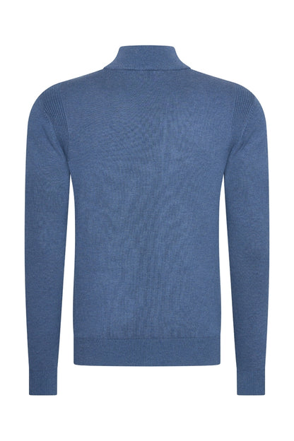 Men Cardigan Zip | Blue