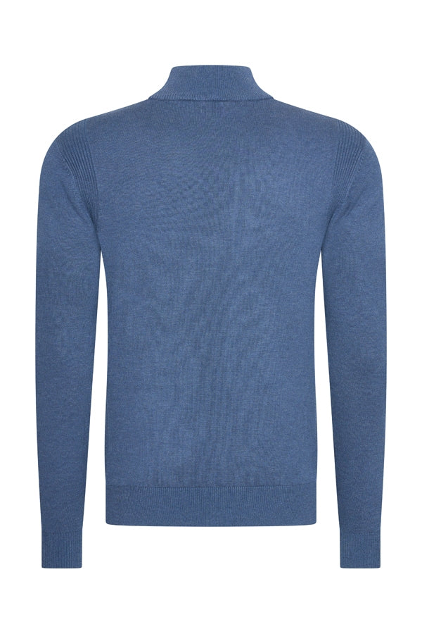 Men Cardigan Zip | Blue