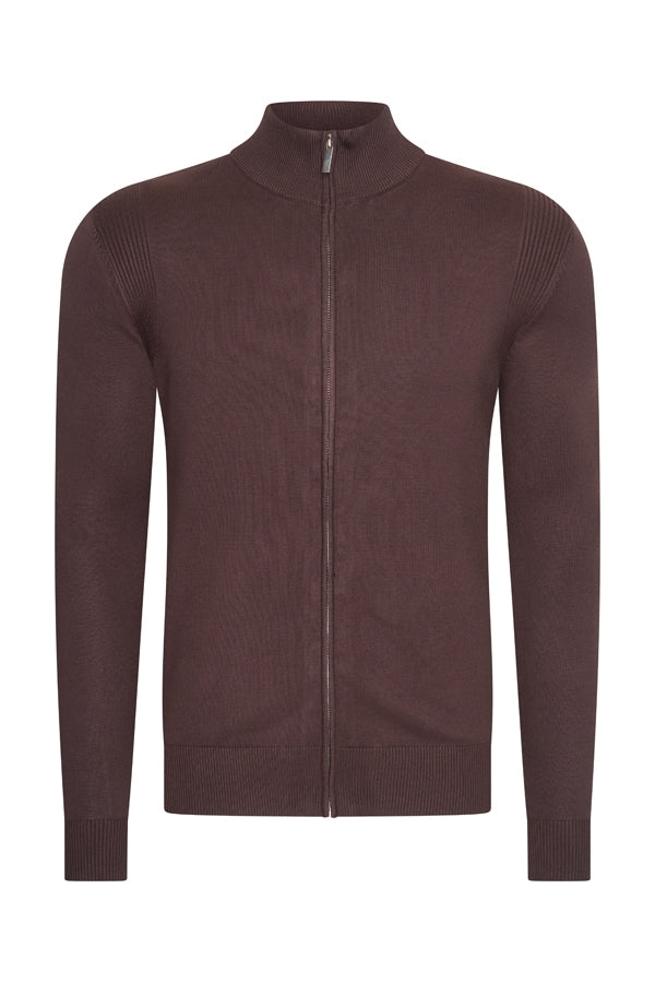 Men Cardigan Zip | Espresso