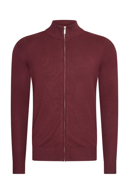 Men Cardigan Zip | Burgundy