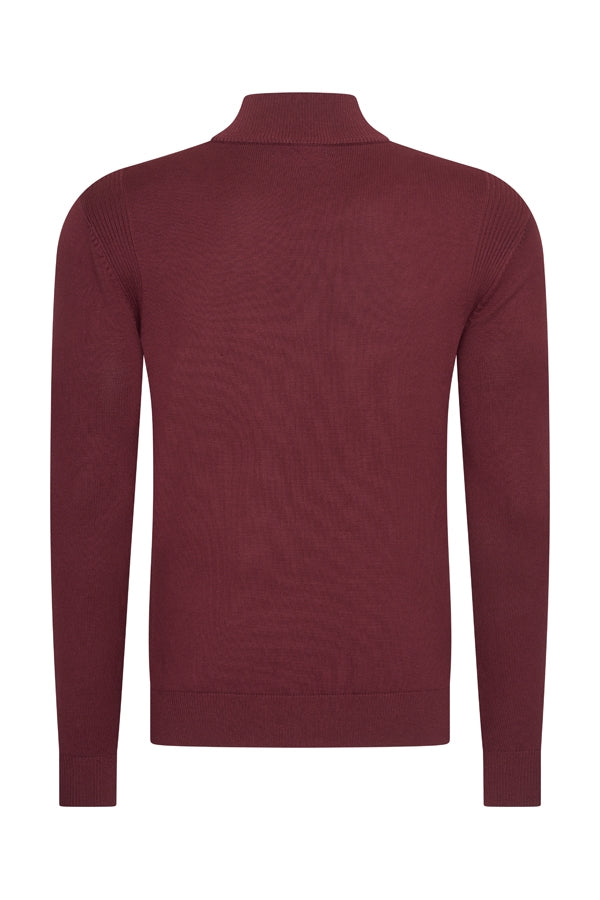 Men Cardigan Zip | Burgundy