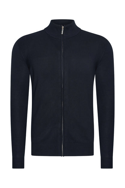 Men Cardigan Zip | Dark Blue