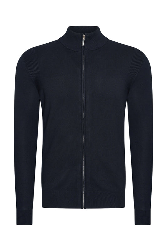 Men Cardigan Zip | Dark Blue