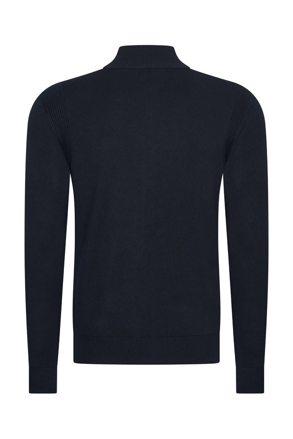 Men Cardigan Zip | Dark Blue