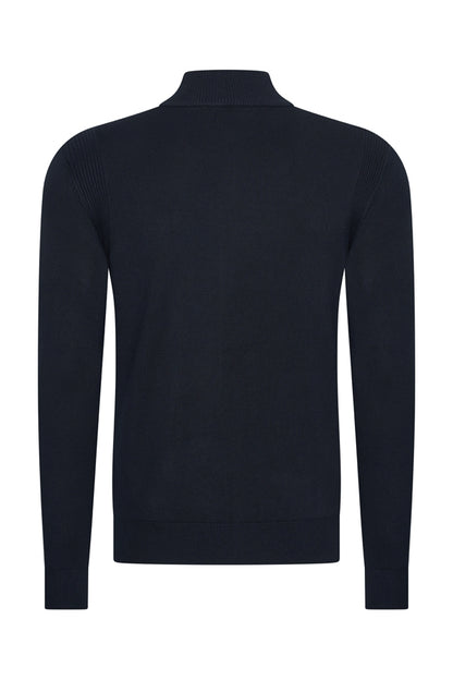 Men Cardigan Zip | Dark Blue