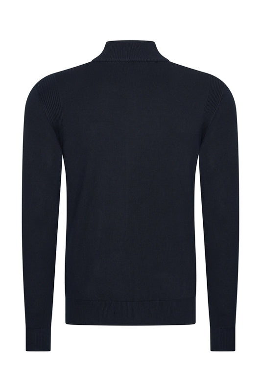 Men Cardigan Zip | Dark Blue