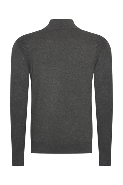 Men Cardigan Zip | Dark Grey