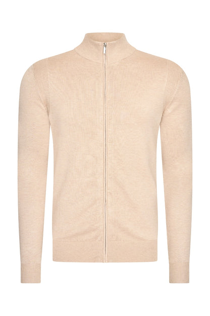 Men Cardigan Zip | Beige