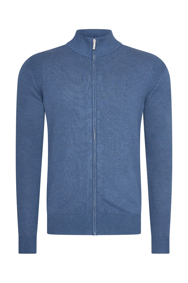 Men Cardigan Zip | Blue
