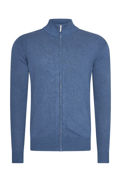Men Cardigan Zip | Blue