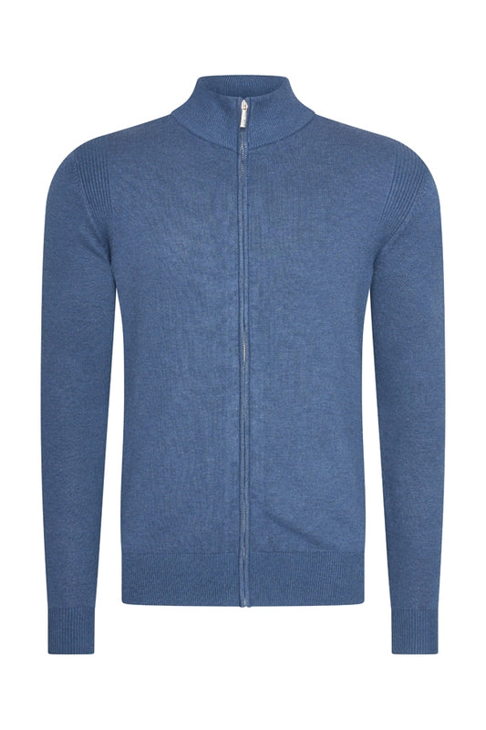 Men Cardigan Zip | Blue