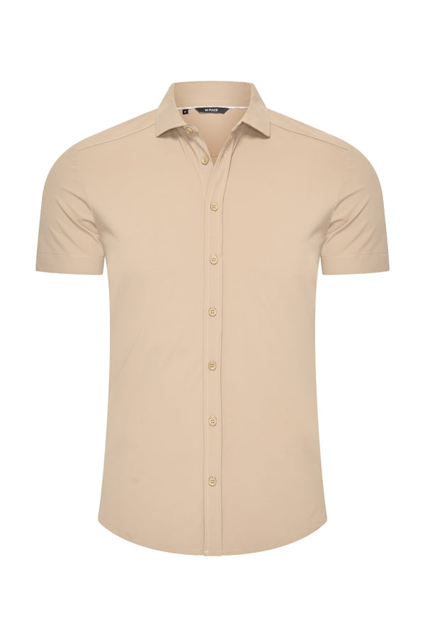 Men Shirt Short Sleeve | Latte