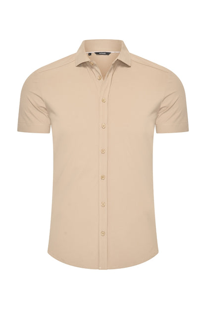 Men Shirt Short Sleeve | Latte