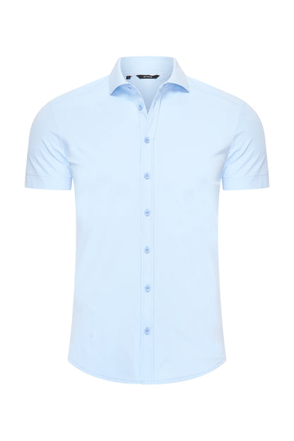 Men Shirt Short Sleeve | Light Blue