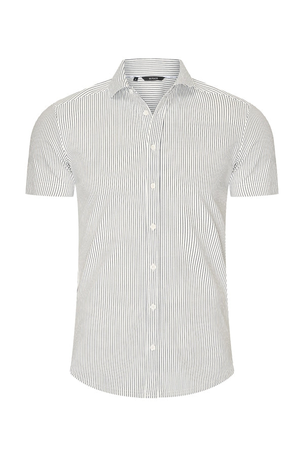 Men Shirt Cable Print | Off White | D.Blue