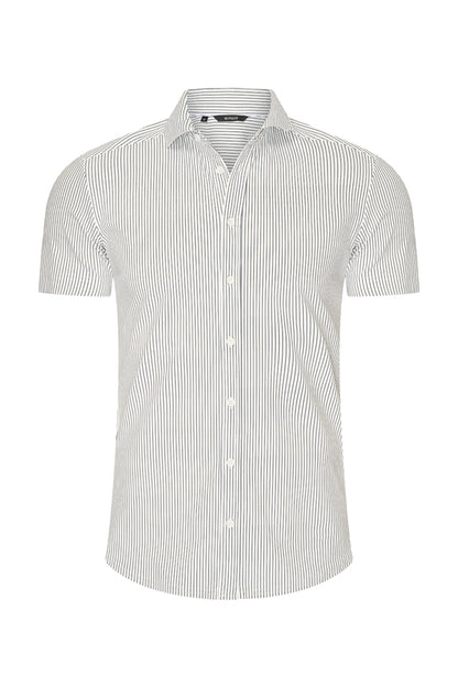 Men Shirt Cable Print | Off White | D.Blue
