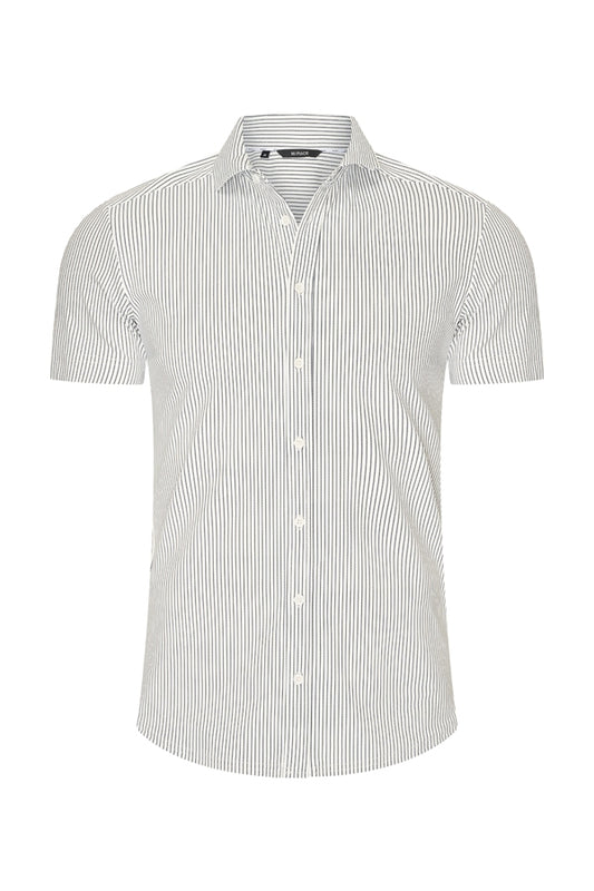 Men Shirt Cable Print | Off White | D.Blue