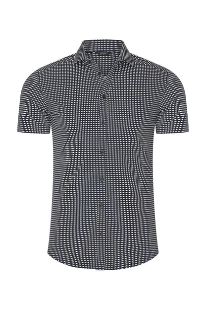 Men Shirt Check Print | Off White | D.Blue