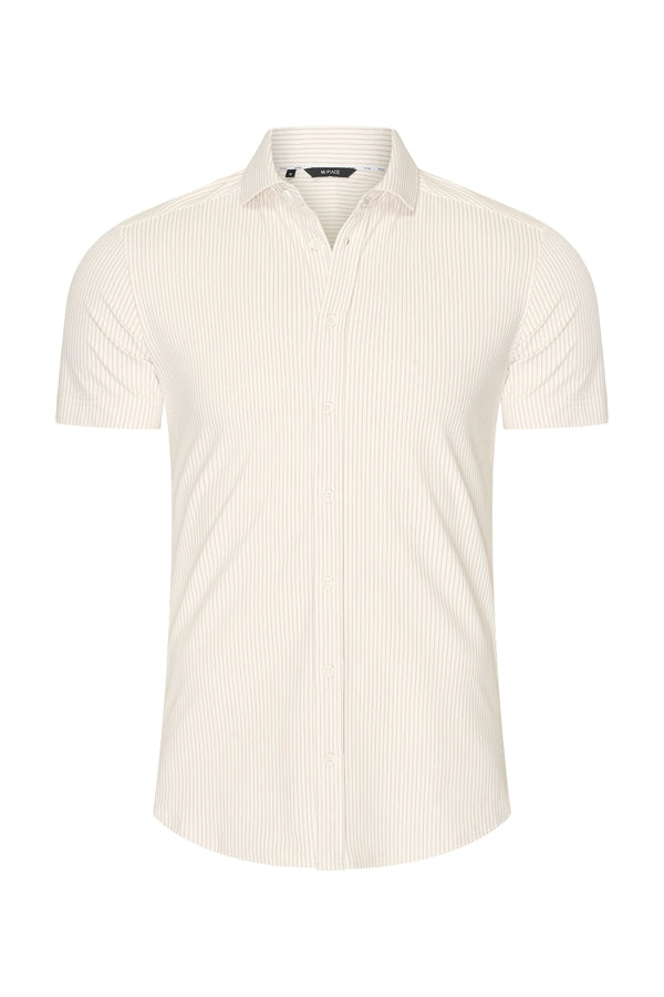 Men Shirt Cable Print | Off White | Latte
