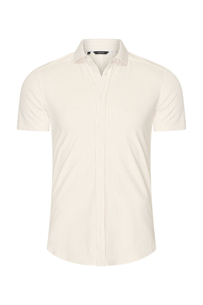 Men Shirt Cable Print | Off White | Latte