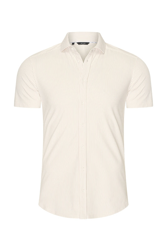 Men Shirt Cable Print | Off White | Latte