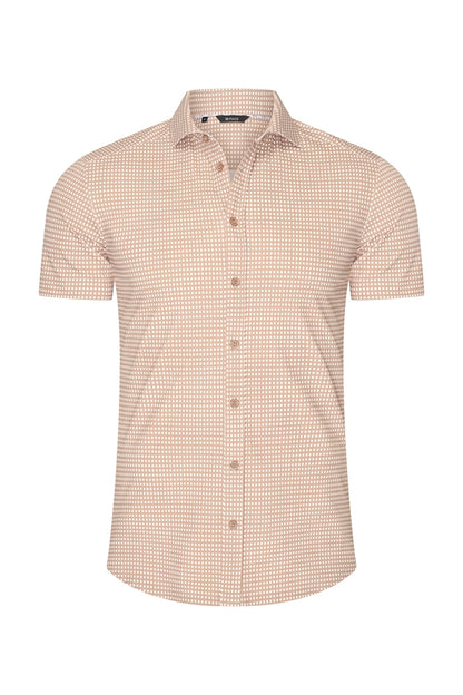Men Shirt Check Print | Off White | Latte