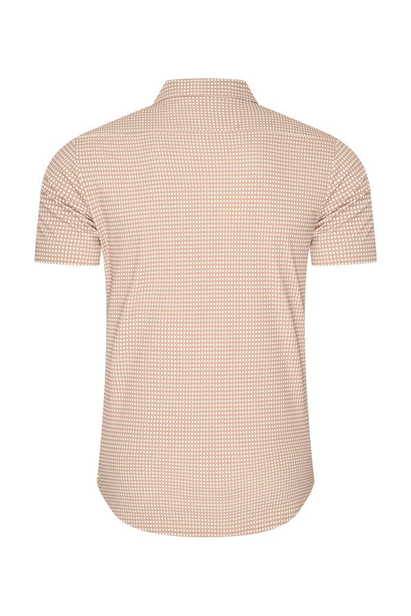 Men Shirt Check Print | Off White | Latte