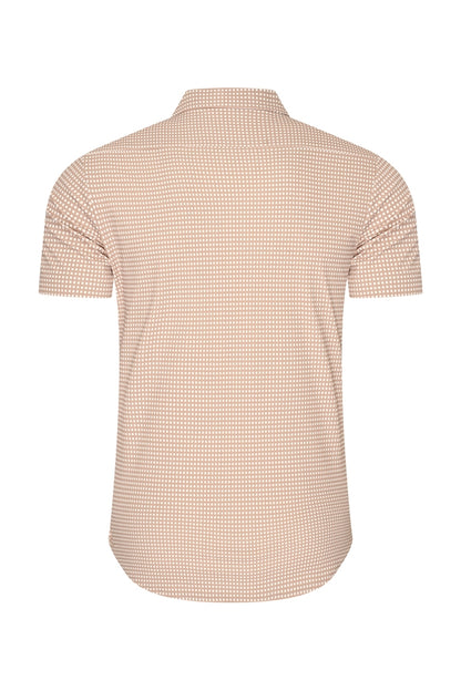 Men Shirt Check Print | Off White | Latte