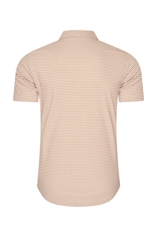 Men Shirt Check Print | Off White | Latte