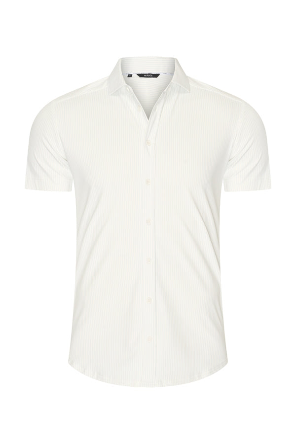 Men Shirt Cable Print | Off White | L.Blue
