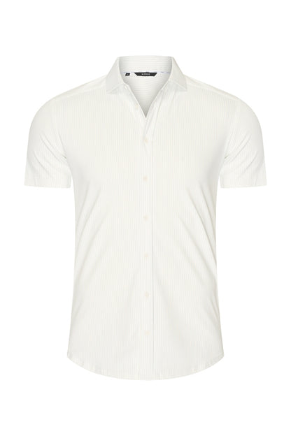 Men Shirt Cable Print | Off White | L.Blue