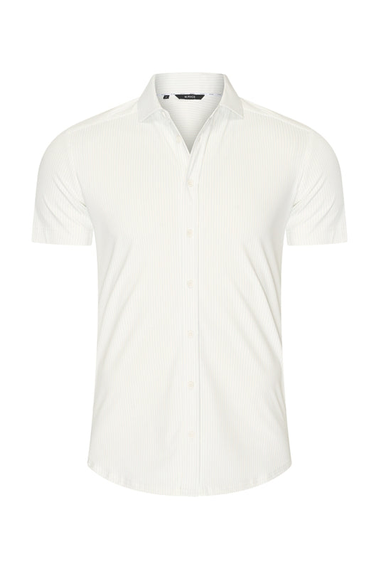 Men Shirt Cable Print | Off White | L.Blue