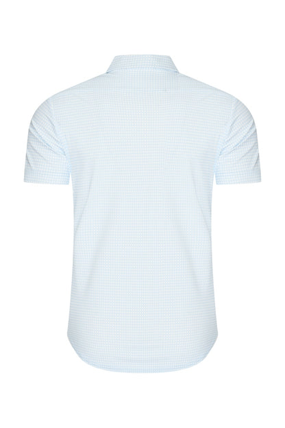Men Shirt Check Print | Off White | L.Blue