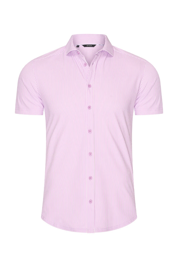 Men Shirt Stripe Print | Off White | Lilac