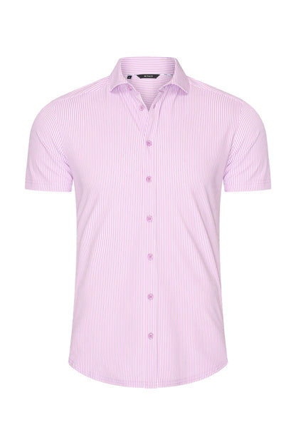 Men Shirt Stripe Print | Off White | Lilac