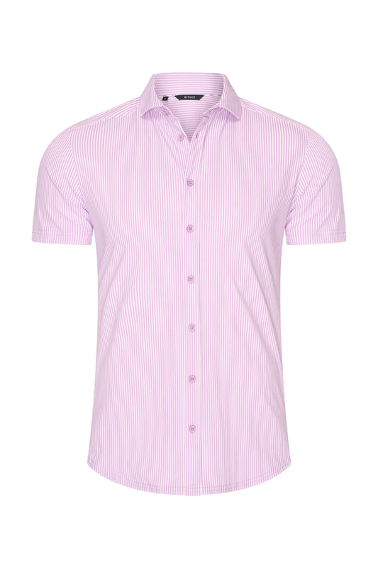 Men Shirt Stripe Print | Off White | Lilac