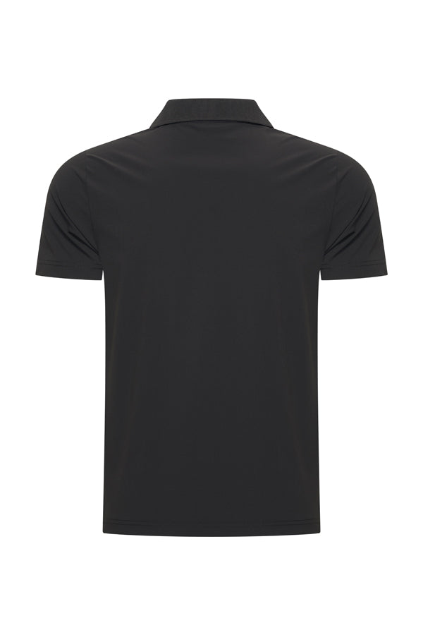 Men V Neck Polo Shirt | Black