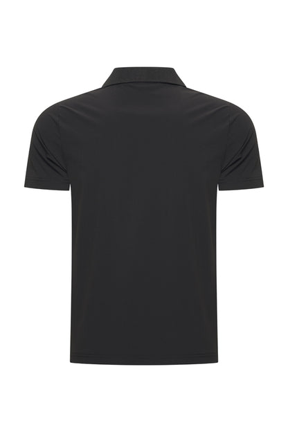 Men V Neck Polo Shirt | Black