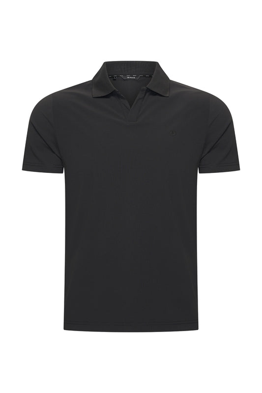 Men V Neck Polo Shirt | Black