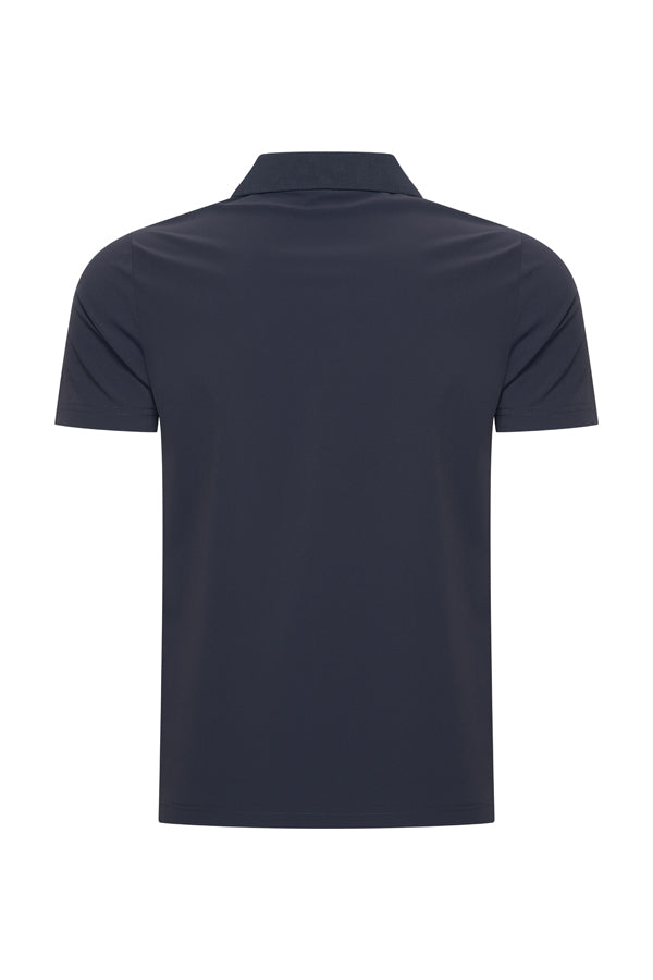 Men V Neck Polo Shirt | Dark Blue