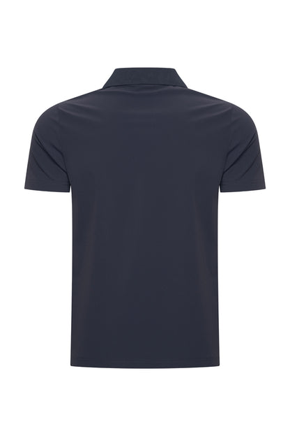 Men V Neck Polo Shirt | Dark Blue