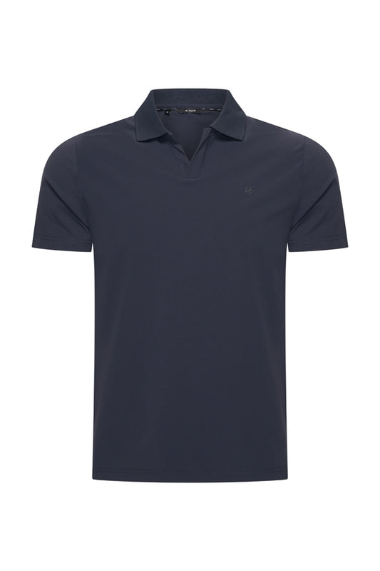Men V Neck Polo Shirt | Dark Blue
