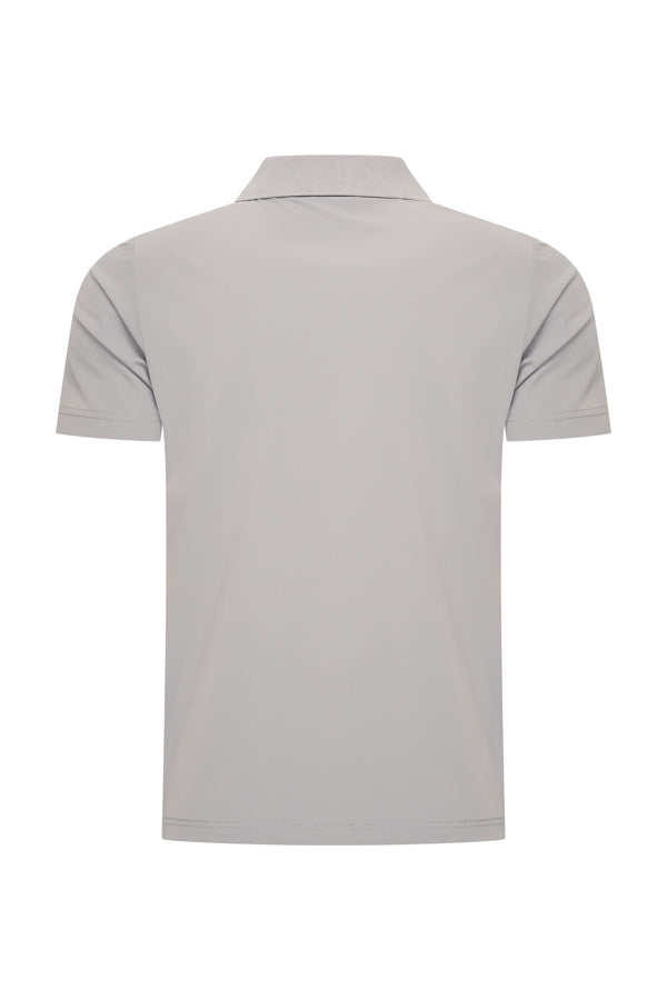 Men V Neck Polo Shirt | Elephant Grey