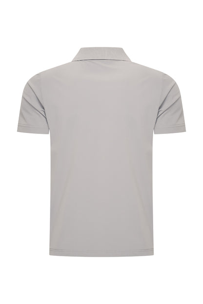 Men V Neck Polo Shirt | Elephant Grey