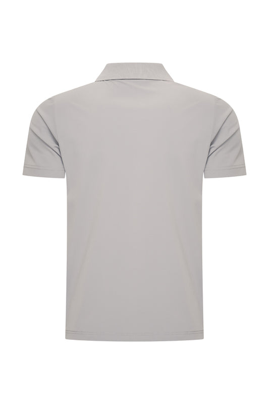 Men V Neck Polo Shirt | Elephant Grey