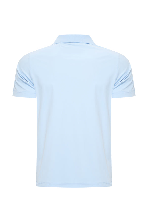 Men V Neck Polo Shirt | Light Blue
