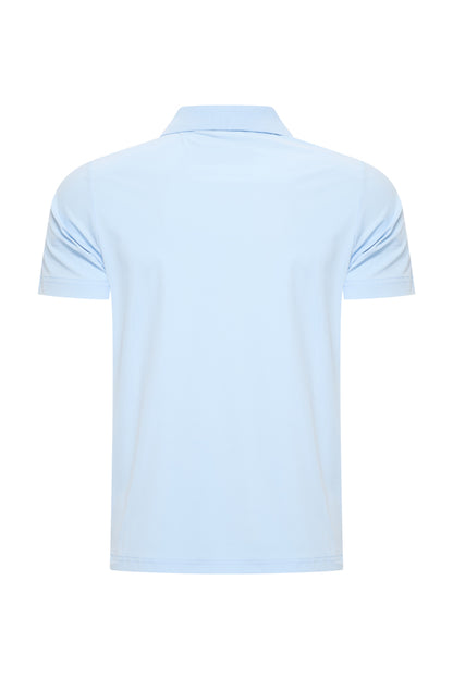 Men V Neck Polo Shirt | Light Blue