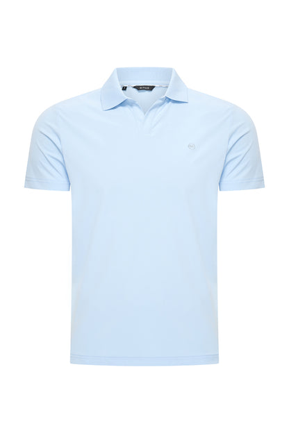 Men V Neck Polo Shirt | Light Blue