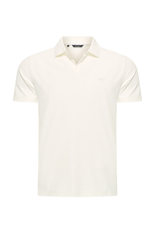 Men V Neck Polo Shirt | Off White